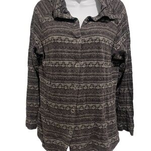 WOOLRICH Women’s Gray Black Graphic Button Down Top Size Small